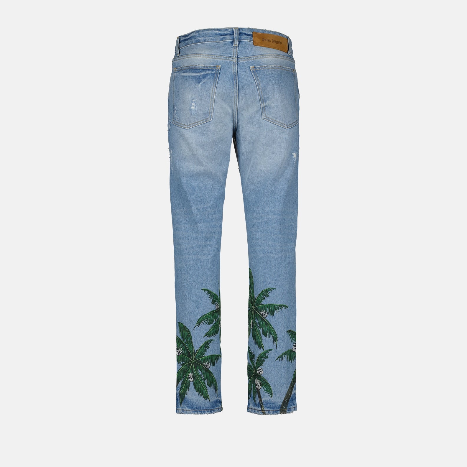 Pantalons Jean Palm Tree Palm Angels Bleu Homme