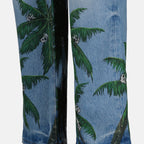 Pantalons Jean Palm Tree Palm Angels Bleu Homme