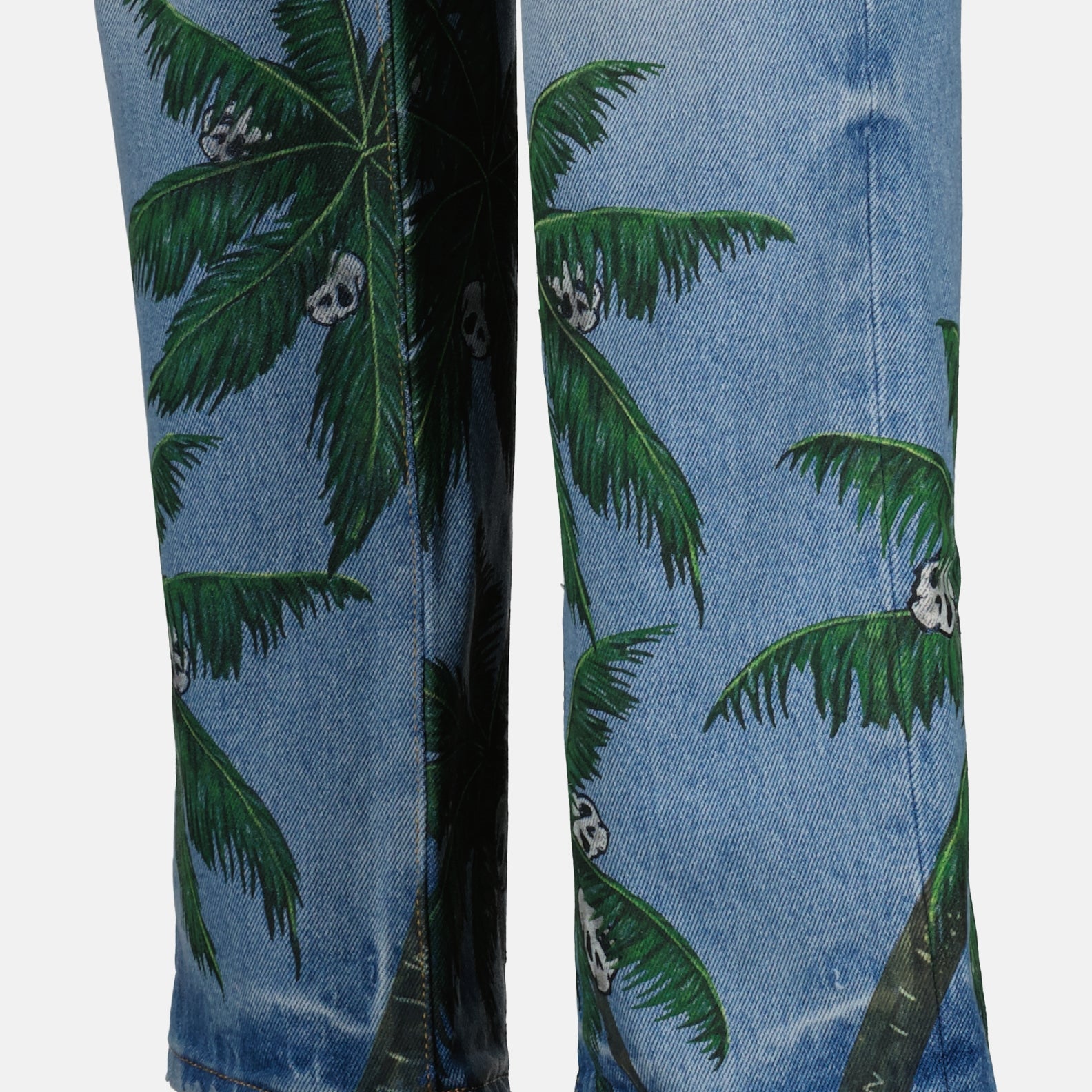 Pantalons Jean Palm Tree Palm Angels Bleu Homme