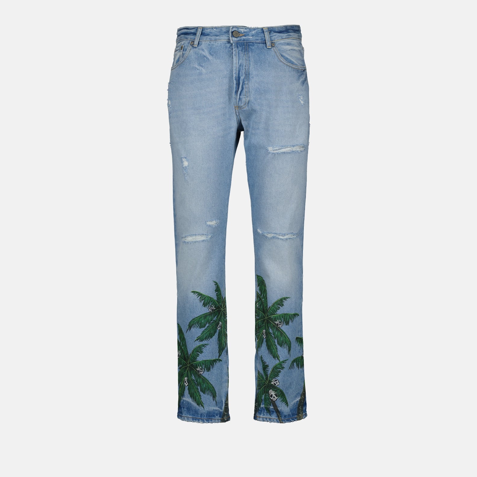Pantalons Jean Palm Tree Palm Angels Bleu Homme