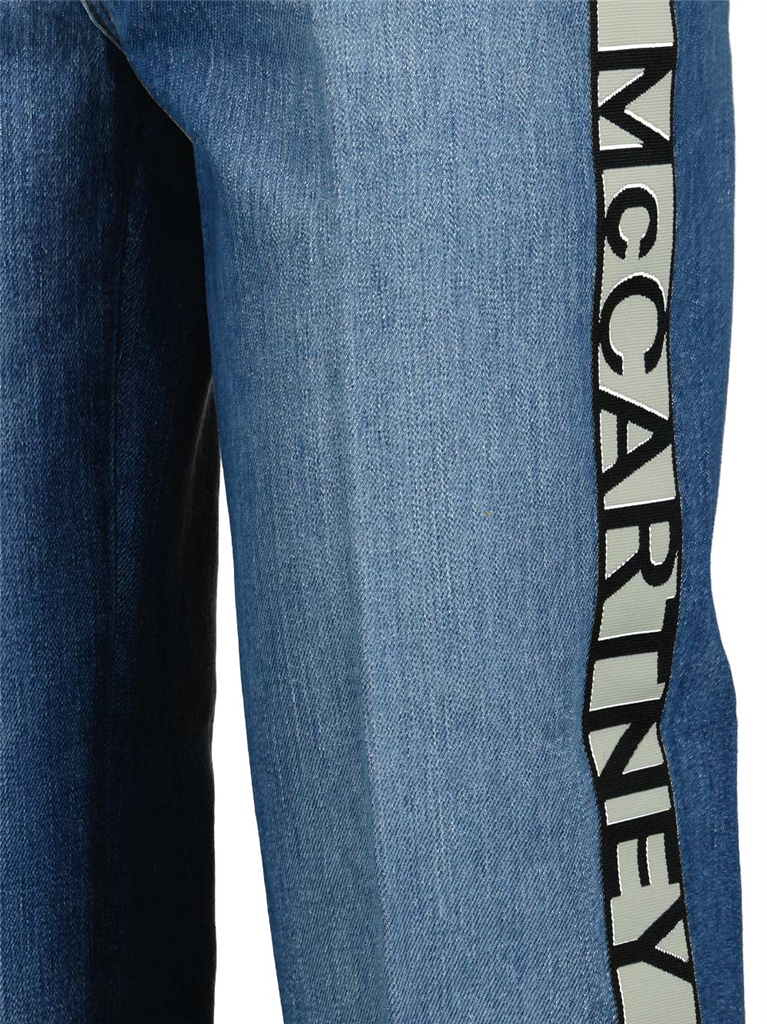 Pantalons Jeans à bande logo Stella McCartney Bleu Femme