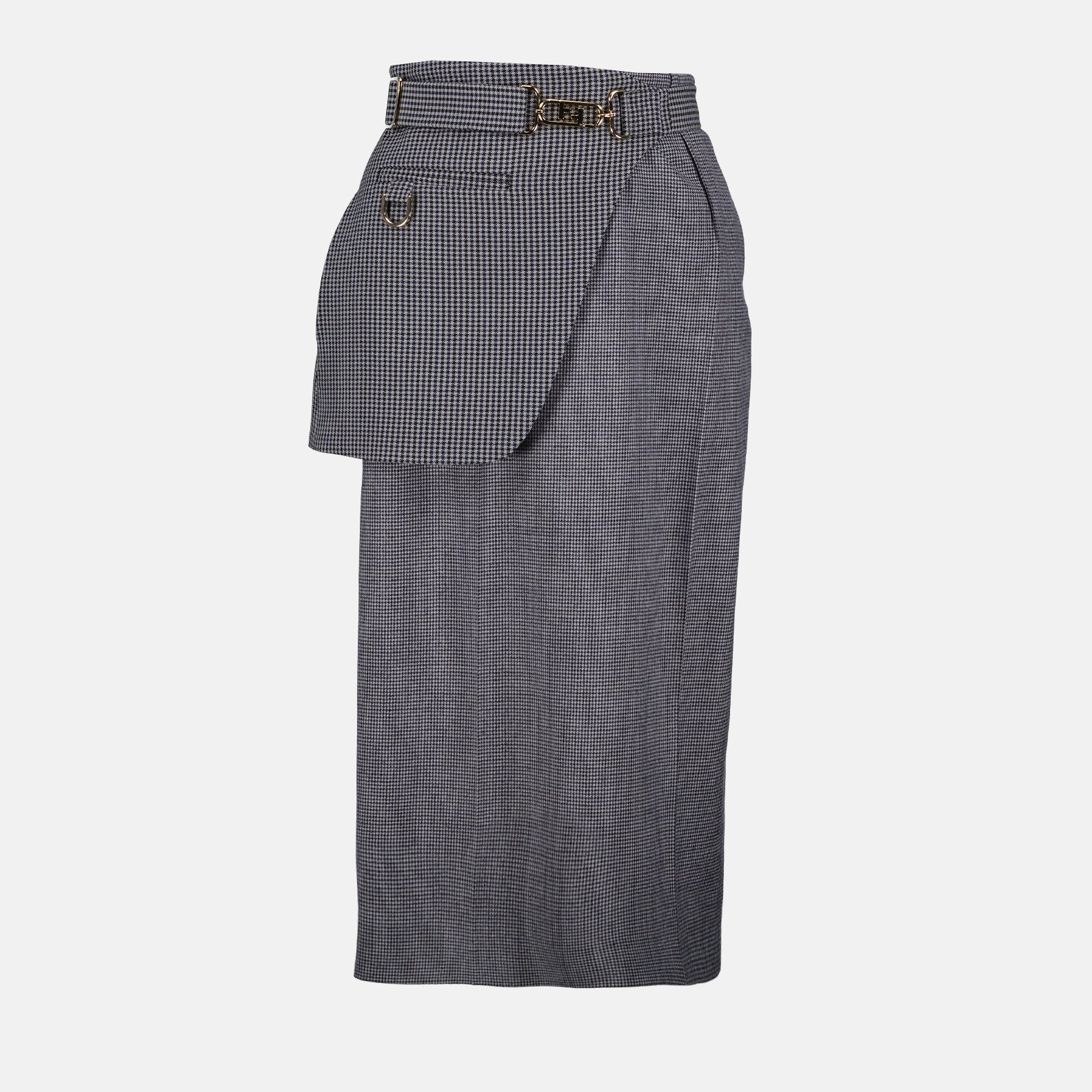 Jupes Jupe imprimée pied de poule Fendi Gris Femme