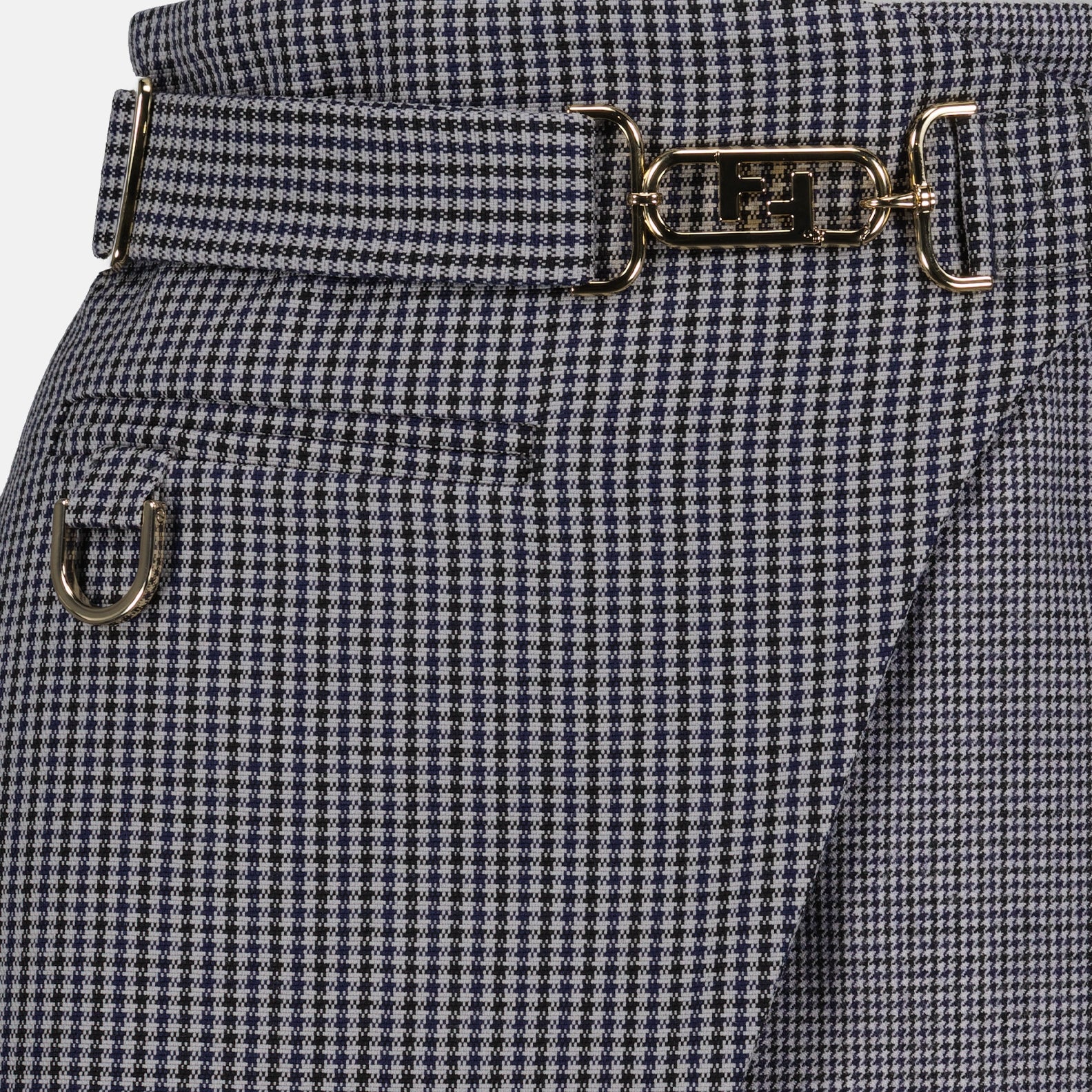 Jupes Jupe imprimée pied de poule Fendi Gris Femme