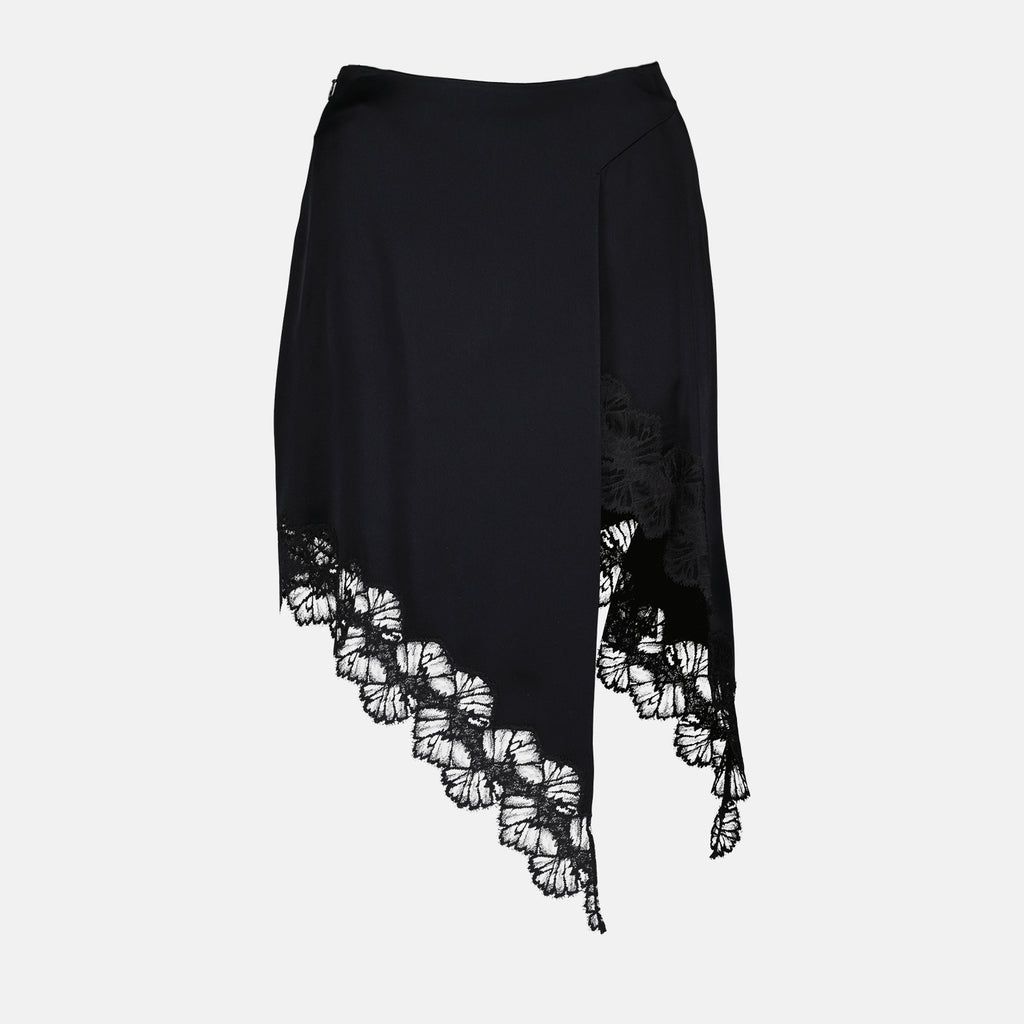 Jupe asymétrique à bords en dentelle