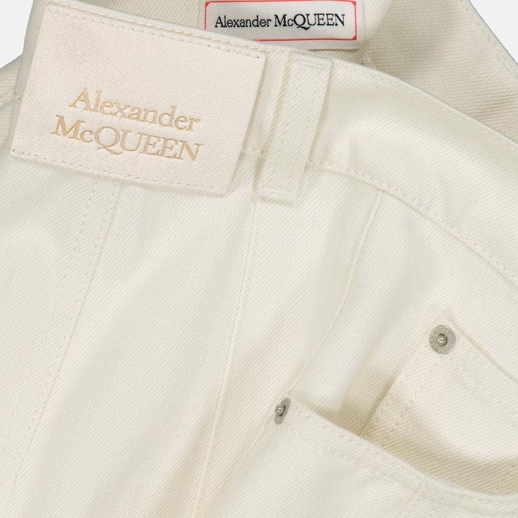 Jupes Jupe en denim Alexander McQueen Blanc Femme