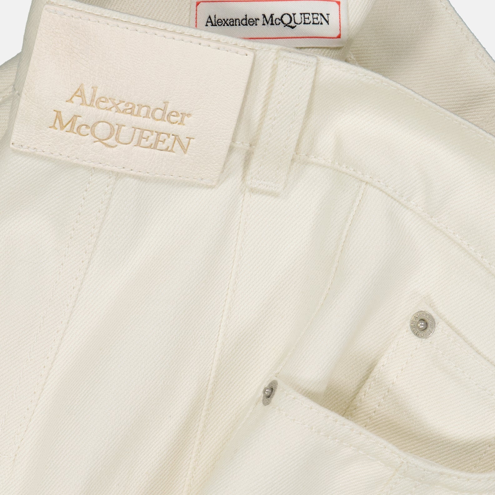 Jupes Jupe en denim Alexander McQueen Blanc Femme