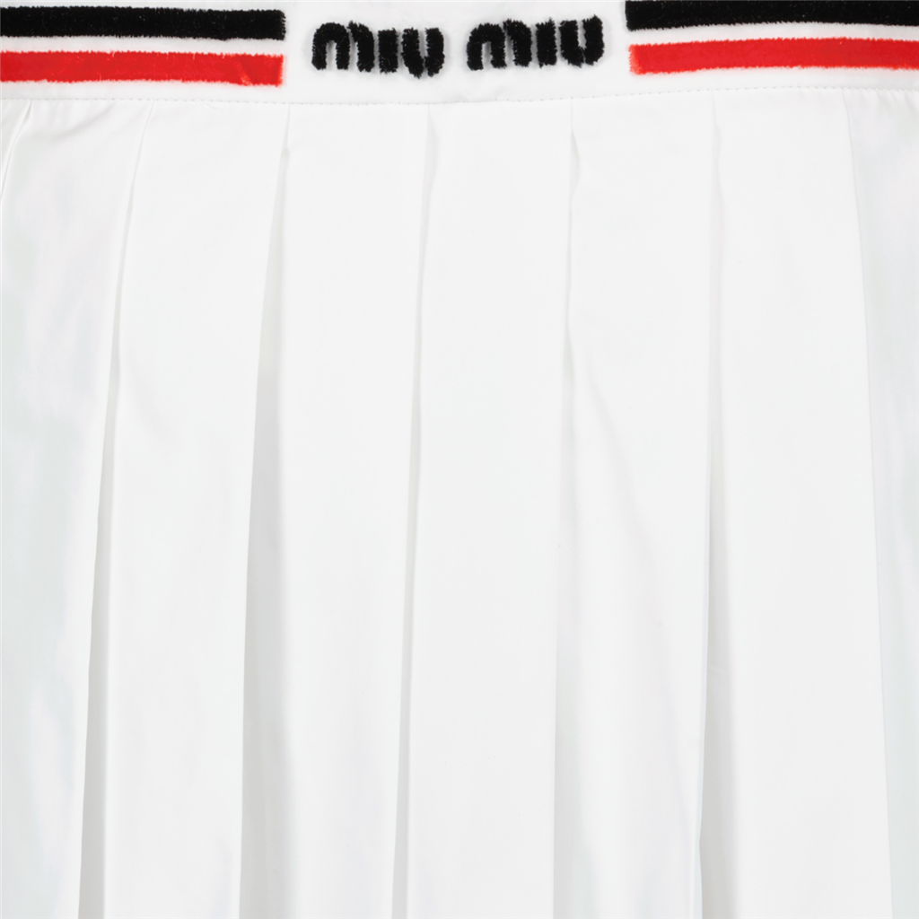 Jupes Jupe en popeline Miu Miu Blanc Femme