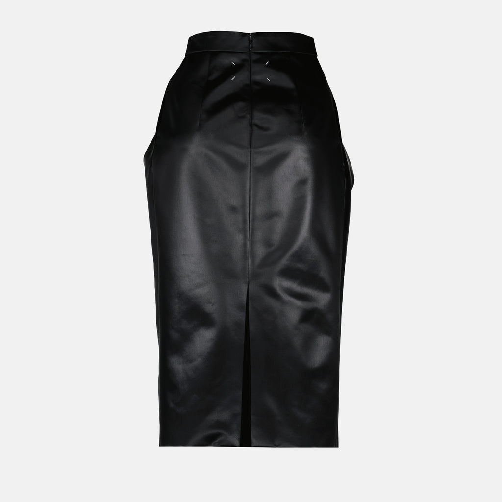Jupes Jupe en satin chintz Maison Margiela Noir Femme