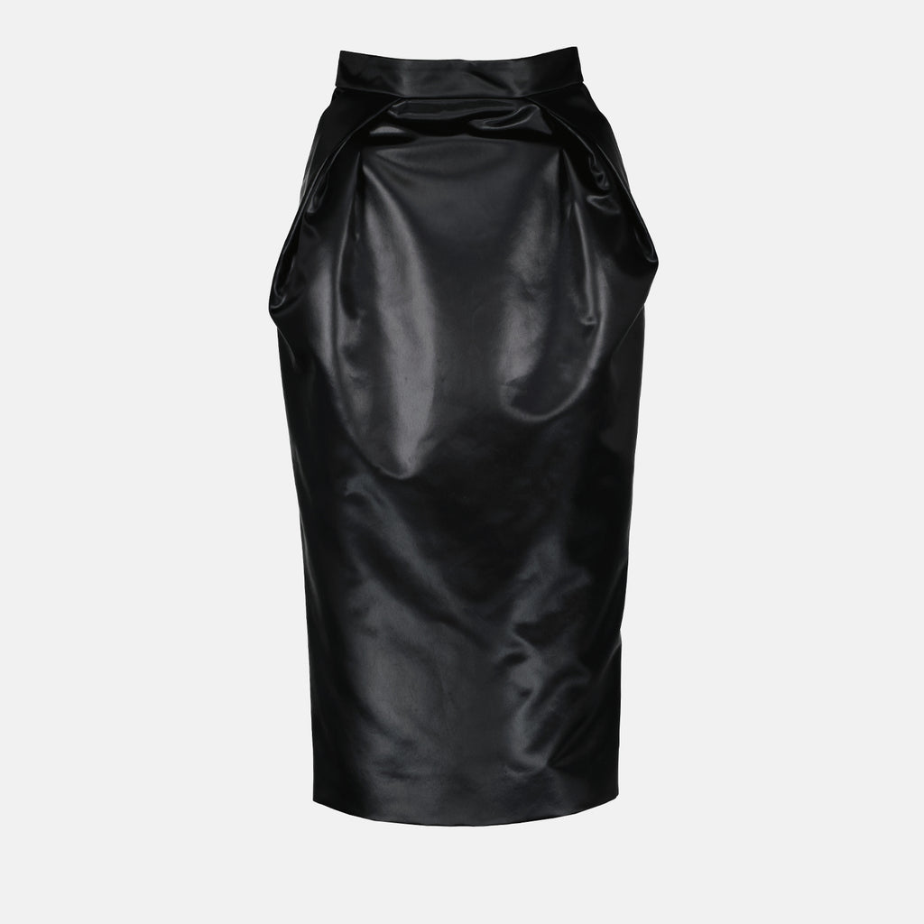 Jupes Jupe en satin chintz Maison Margiela Noir Femme