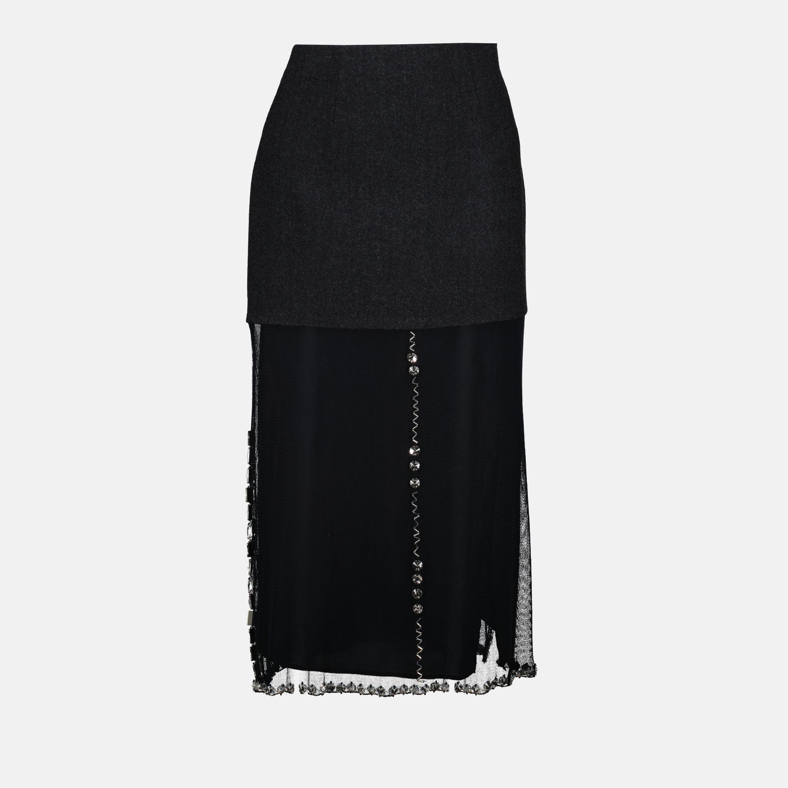 Jupes Jupe en tulle et étoffe Prada Noir Femme