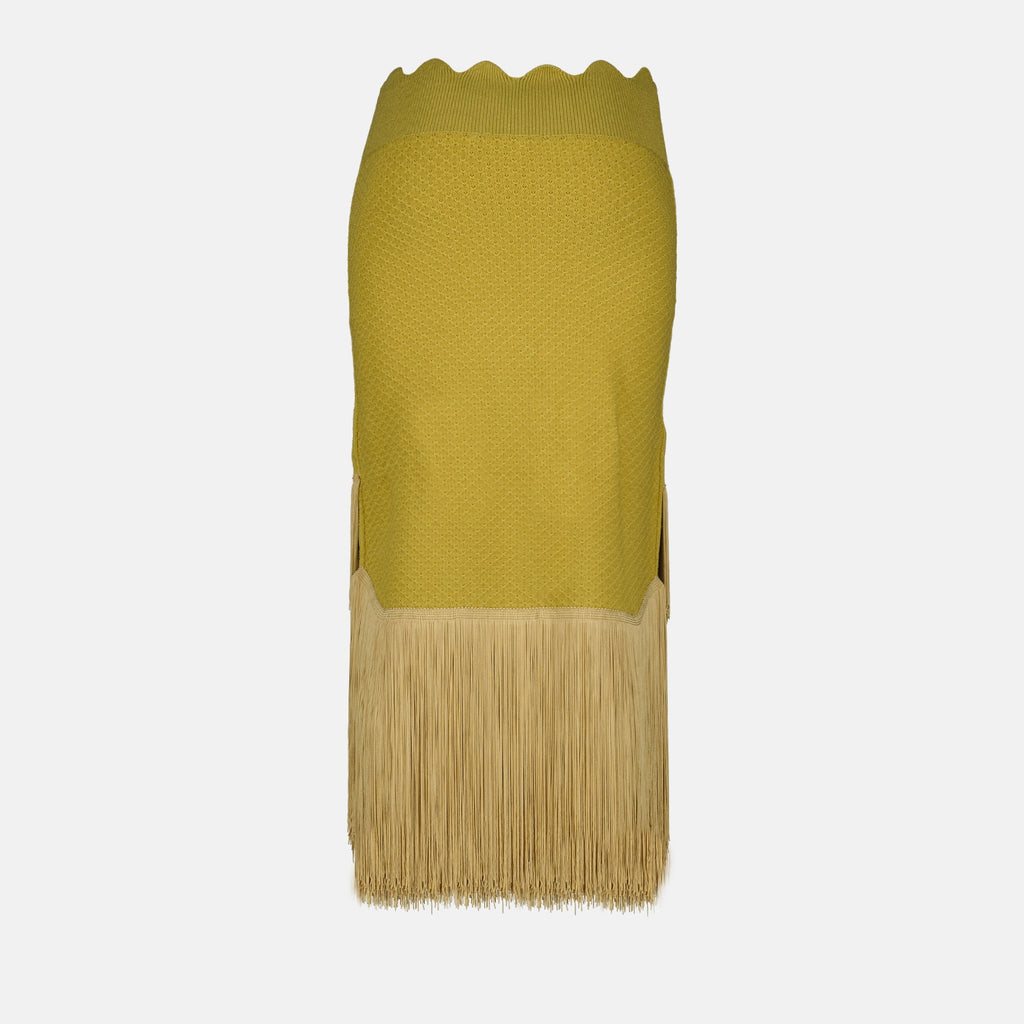 Jupes Jupe maxi à franges Victoria Beckham Kaki Femme