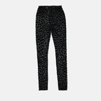 Pantaloni Leggings in Velluto Ami PARIS Nero Donne