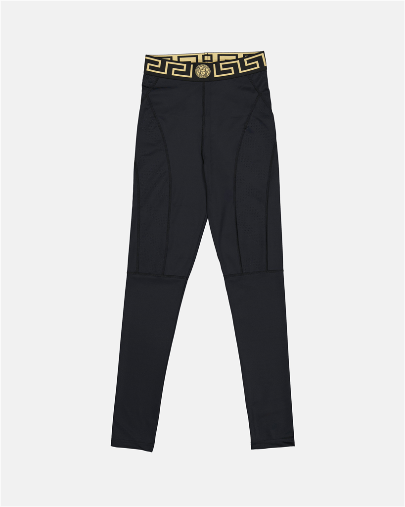 Pantalons Legging Medusa Greca Versace Noir Femme