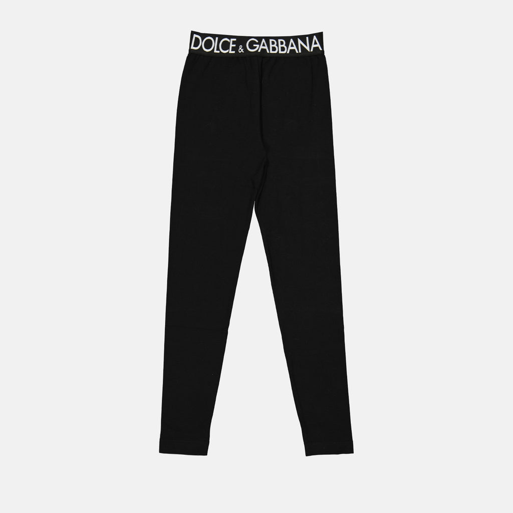 Pantalons Legging à logo Dolce & Gabbana Noir Femme