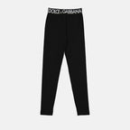 Pantalons Legging à logo Dolce & Gabbana Noir Femme