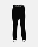 Pantalons Legging à logo Dolce & Gabbana Noir Femme