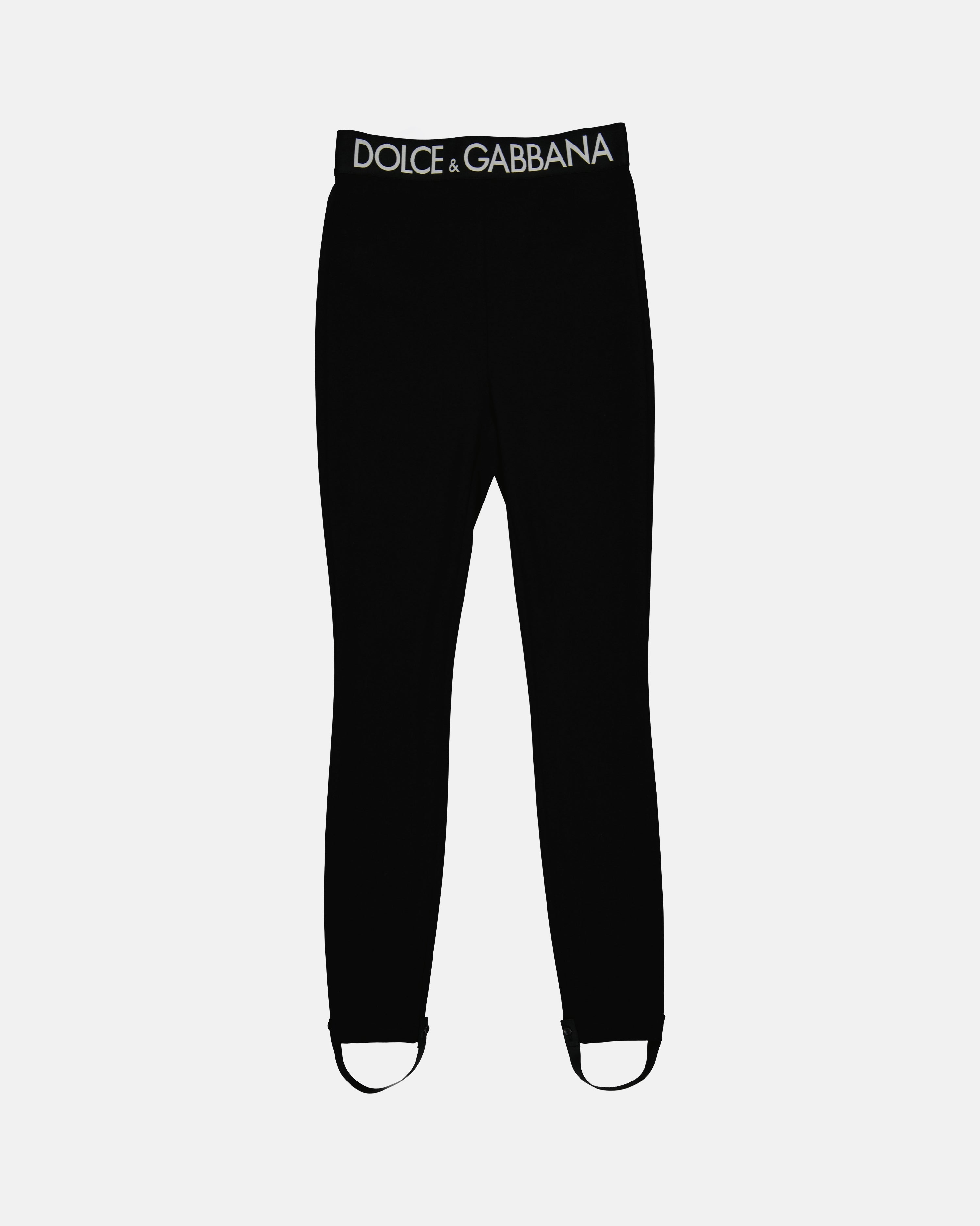 Pantalons Legging à logo Dolce & Gabbana Noir Femme