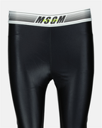 Pantalons Legging à logo MSGM Noir Femme