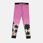 Pantaloni Legging Sunset logo Palm Angels Viola Femme