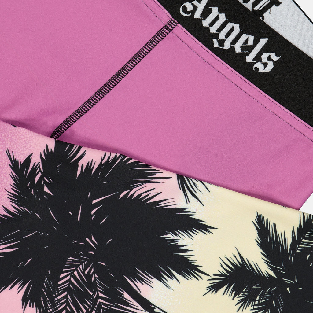 Pantaloni Legging Sunset logo Palm Angels Viola Femme