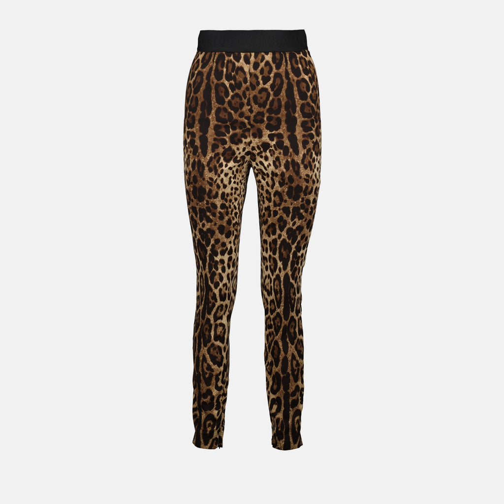 Pantaloni Legging léopard Dolce & Gabbana Marrone Femme