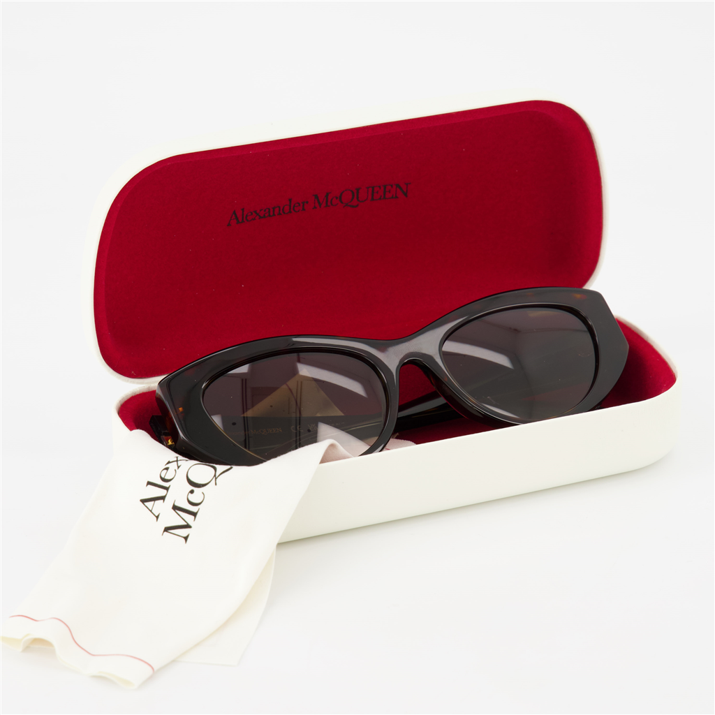 Sciarpe e guanti Lunettes de soleil à motif écaille Alexander McQueen Marrone Femme
