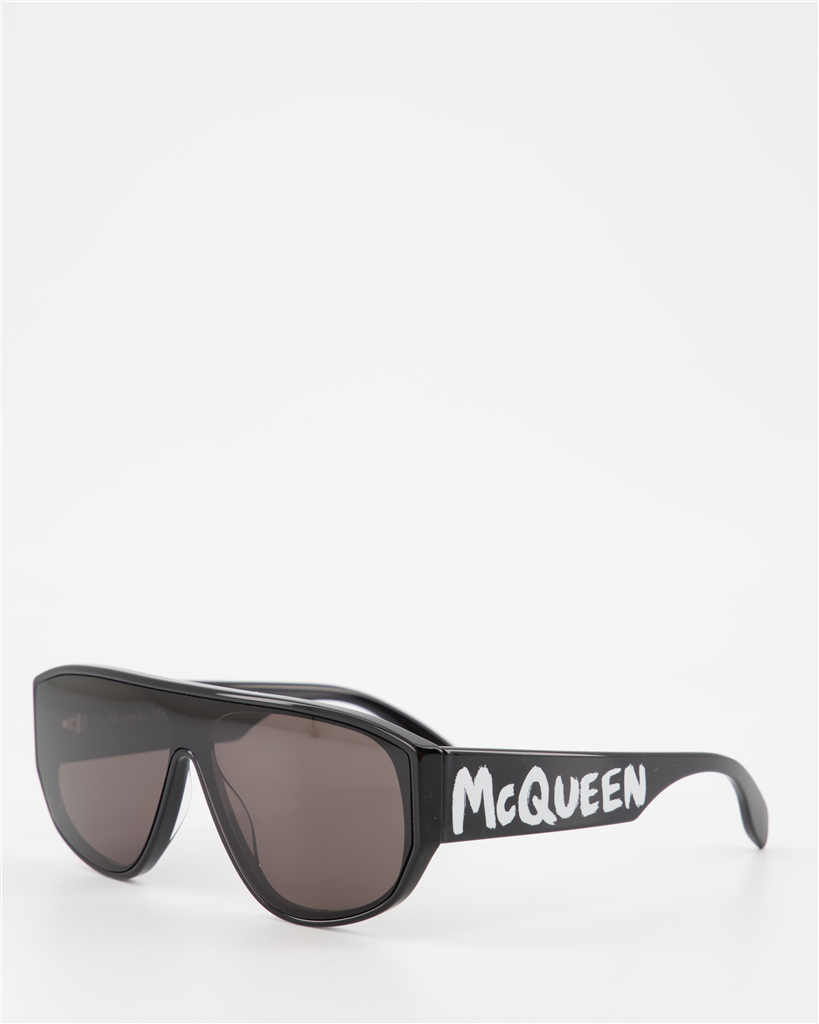 Occhiali Lunettes de soleil Graffiti Alexander McQueen Nero Unisex