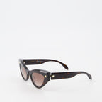 Lunettes Lunettes de soleil œil de chat cloutée Alexander McQueen Marron Femme