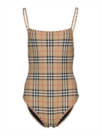 Beachwear Maillot de bain à carreaux Burberry Beige Femme