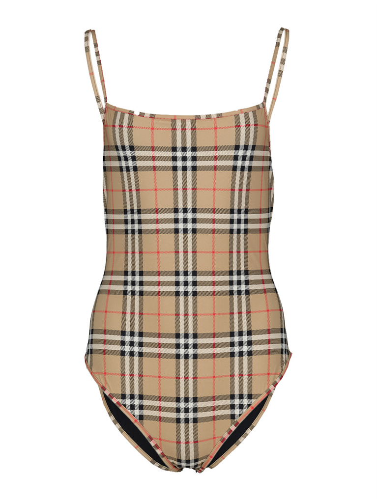 Beachwear Maillot de bain à carreaux Burberry Beige Femme