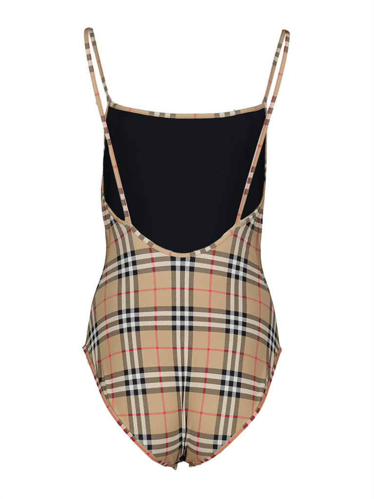 Beachwear Maillot de bain à carreaux Burberry Beige Femme