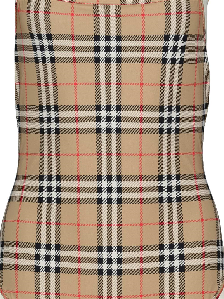 Beachwear Maillot de bain à carreaux Burberry Beige Femme