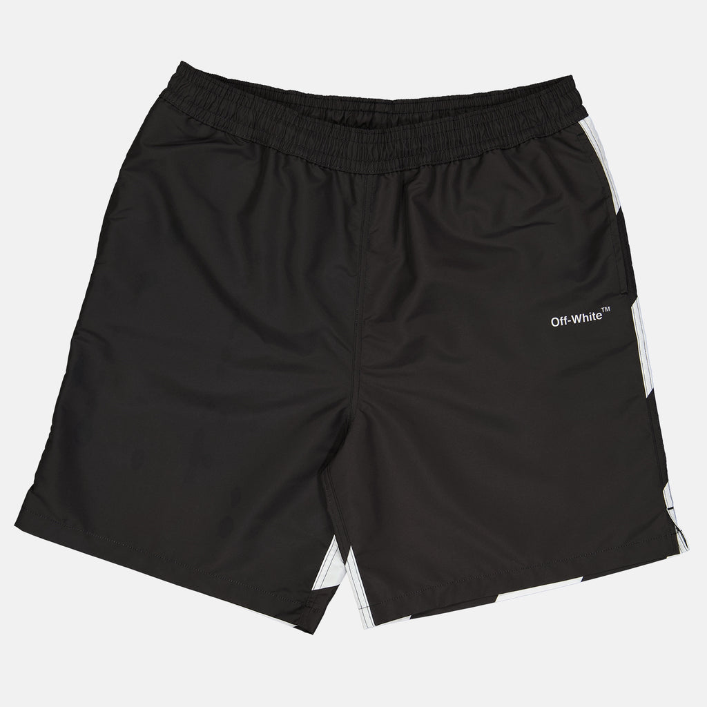 Beachwear Maillot de bain Diag Surfer Off-White Noir Homme