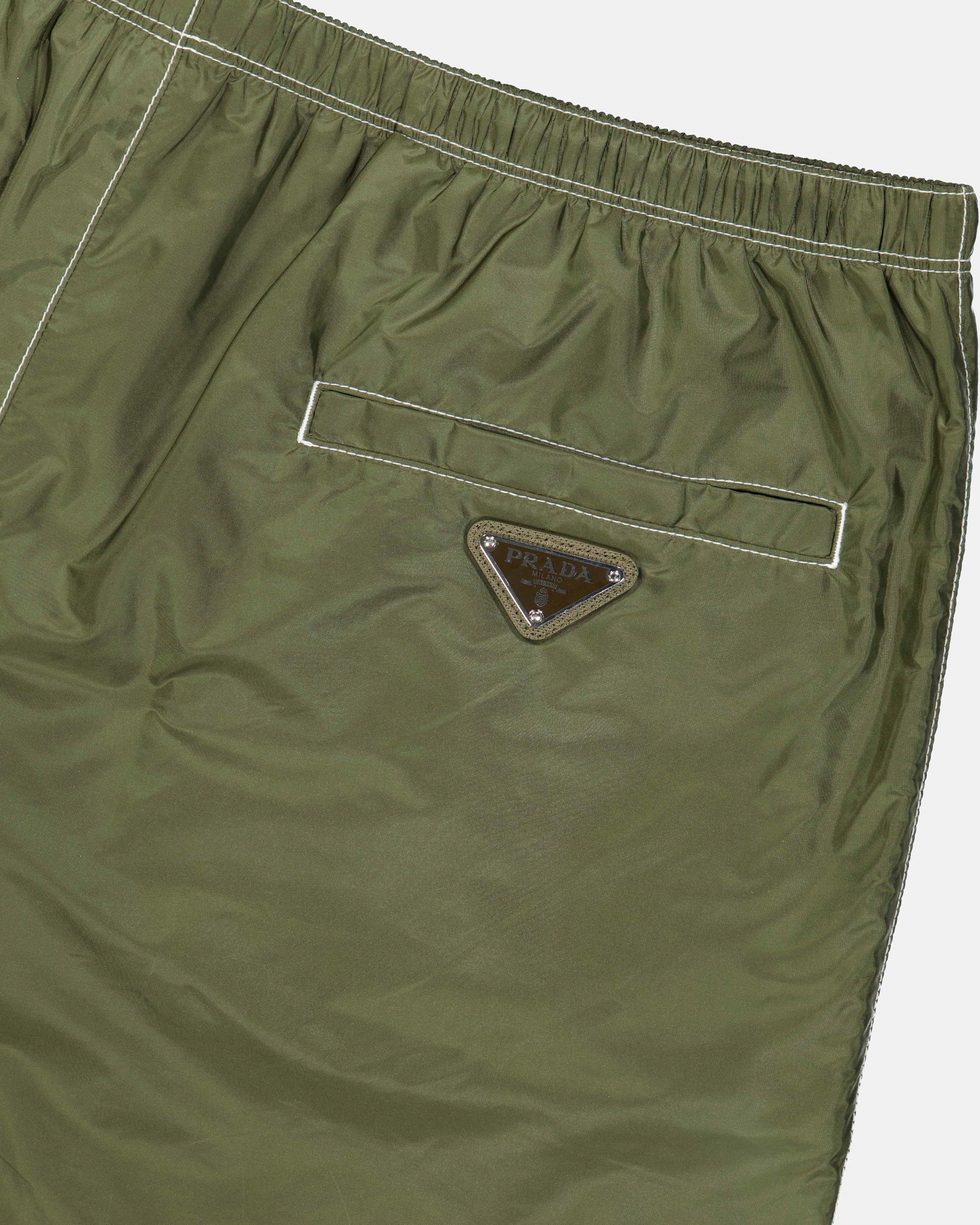 Beachwear Maillot de bain en Re-Nylon Prada Kaki Homme