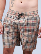 Beachwear Maillot de bain à carreaux Burberry Beige Homme