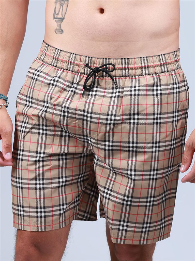 Beachwear Maillot de bain à carreaux Burberry Beige Homme
