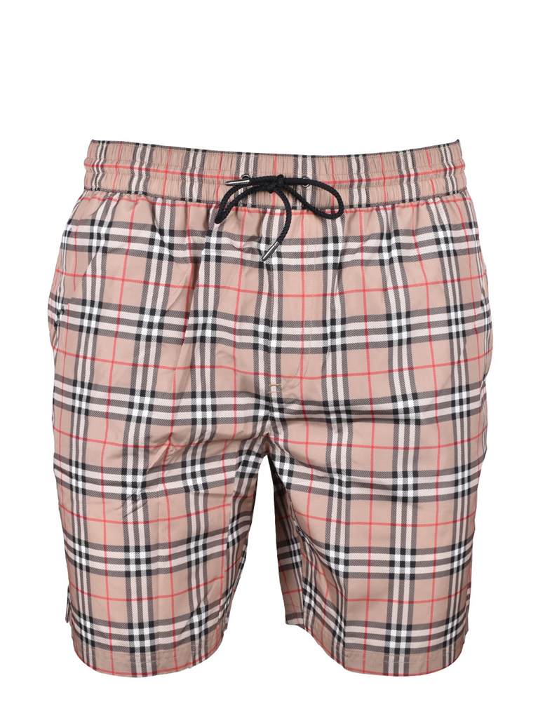 Beachwear Maillot de bain à carreaux Burberry Beige Homme