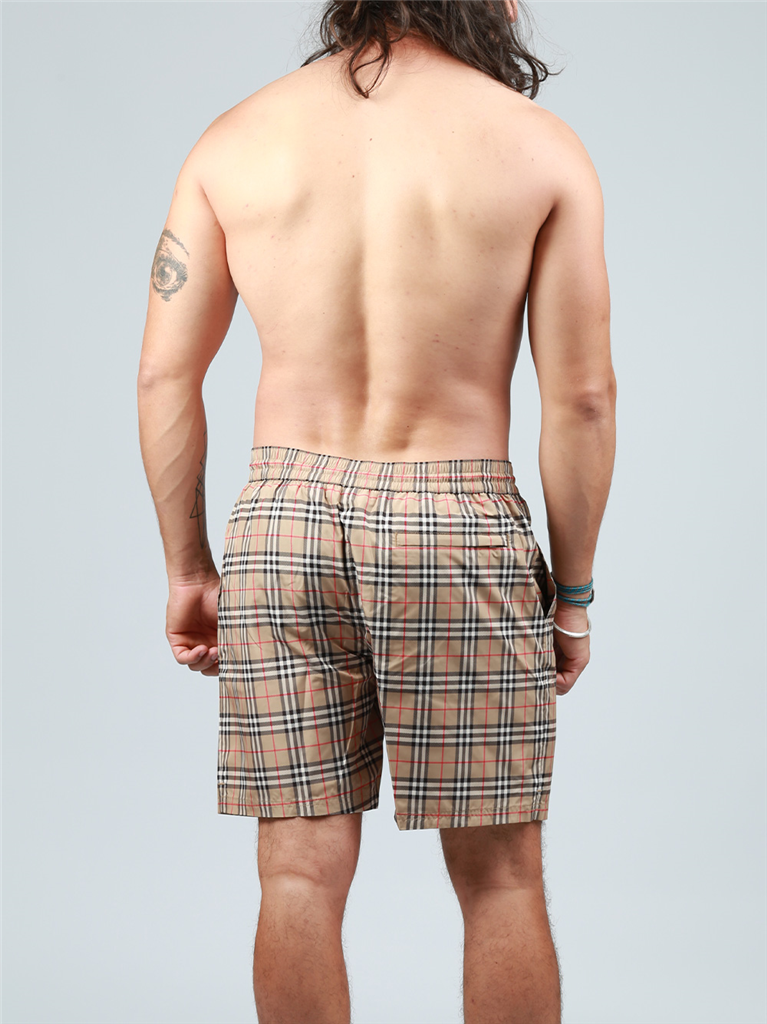 Beachwear Maillot de bain à carreaux Burberry Beige Homme