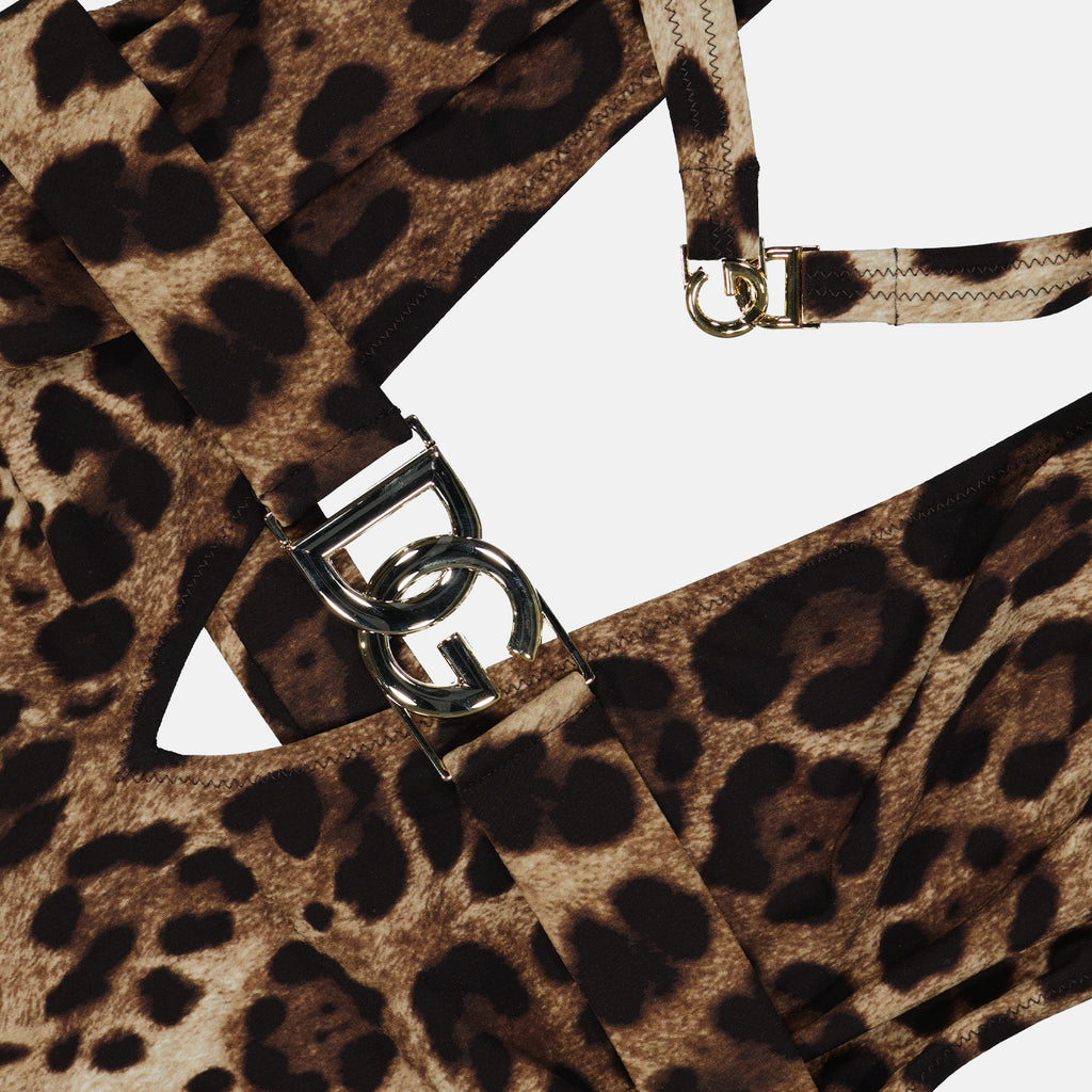 Beachwear Maillot de bain imprimé léopard Dolce & Gabbana Marron Femme