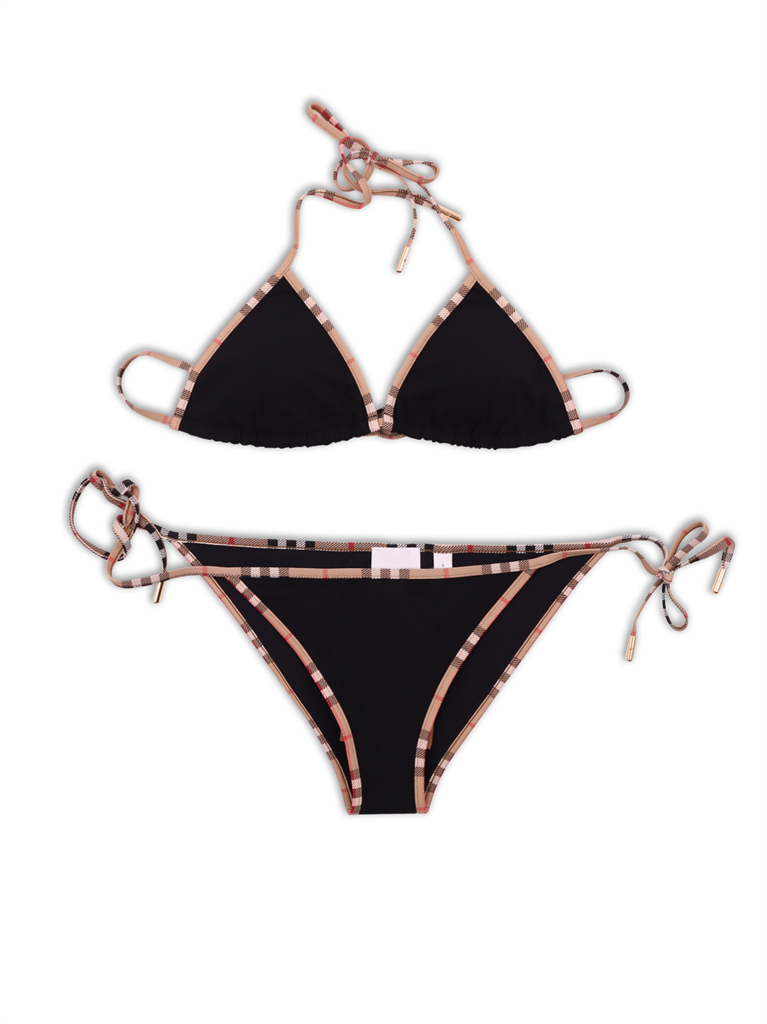 Moda de playa Bikini noir et carreaux Burberry Negro Femme