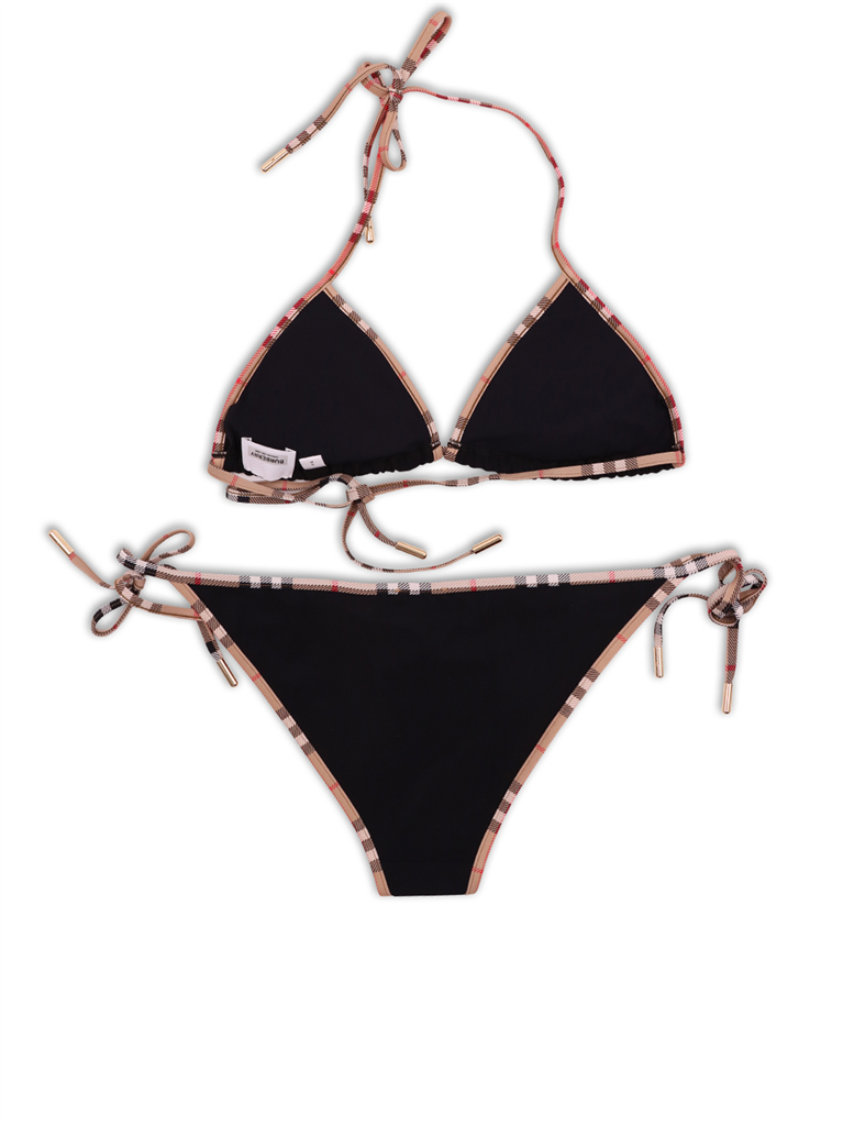 Moda de playa Bikini noir et carreaux Burberry Negro Femme