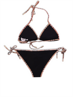 Moda de playa Bikini noir et carreaux Burberry Negro Femme
