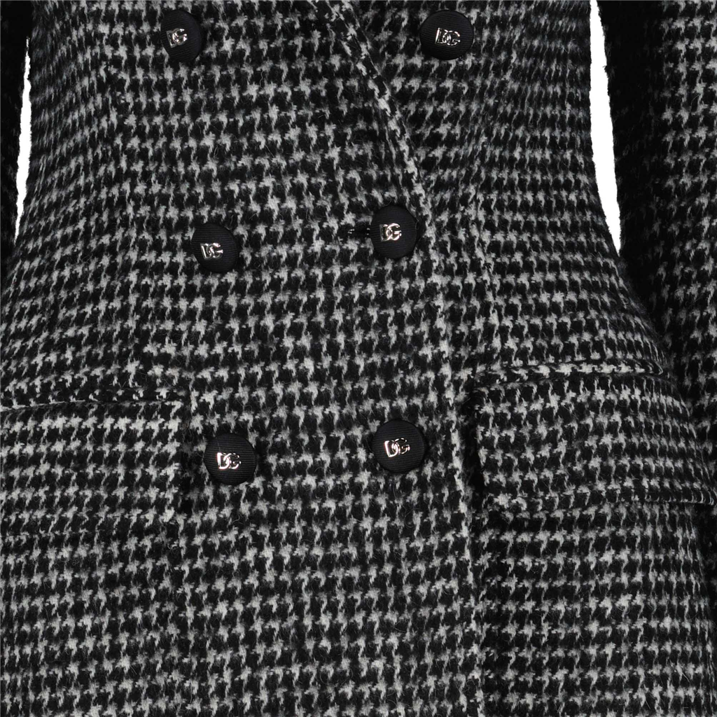 Manteaux Manteau à motif pied de poule Dolce & Gabbana Gris Femme