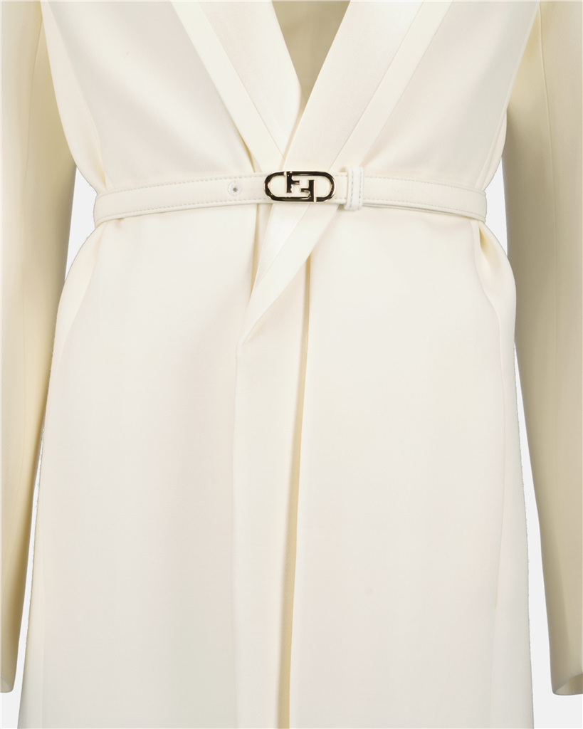 Manteaux Manteau en laine Fendi Blanc Femme