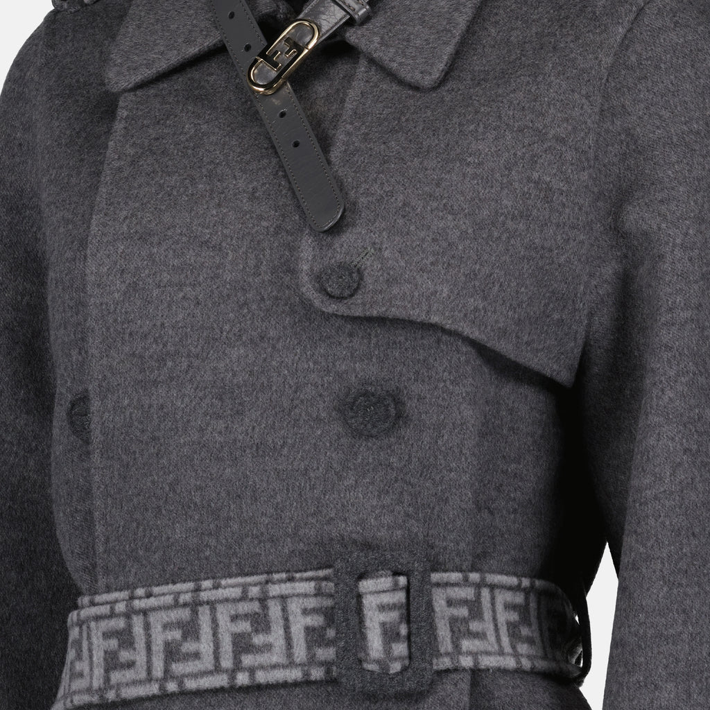 Manteaux Manteau Fendi O'Lock Fendi Gris Femme