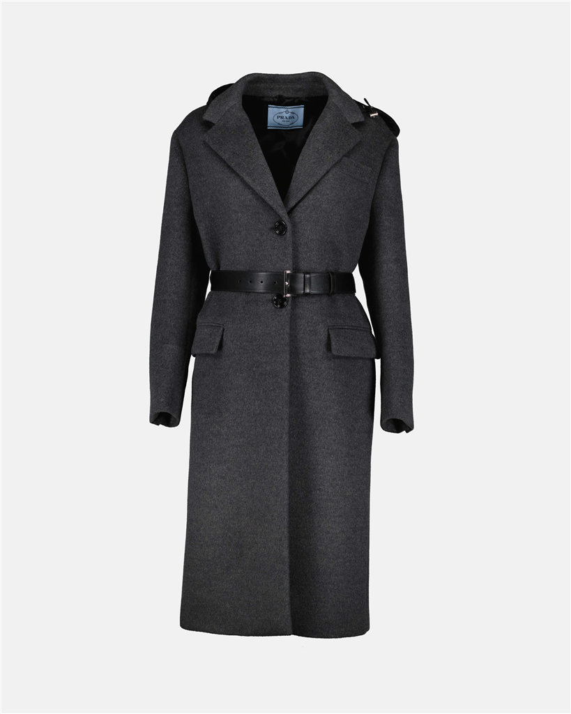 Manteaux Manteau à ceinture Prada Gris Femme
