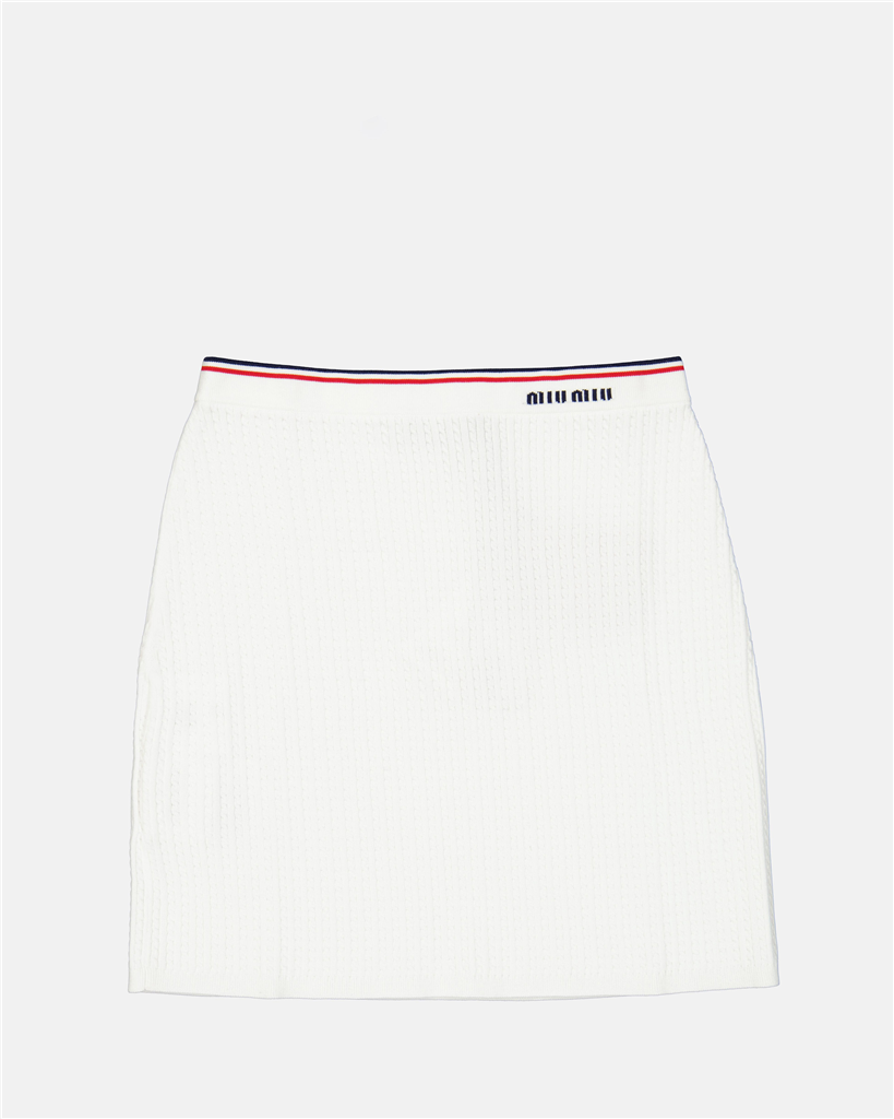 Jupes Mini-jupe à logo Miu Miu Blanc Femme