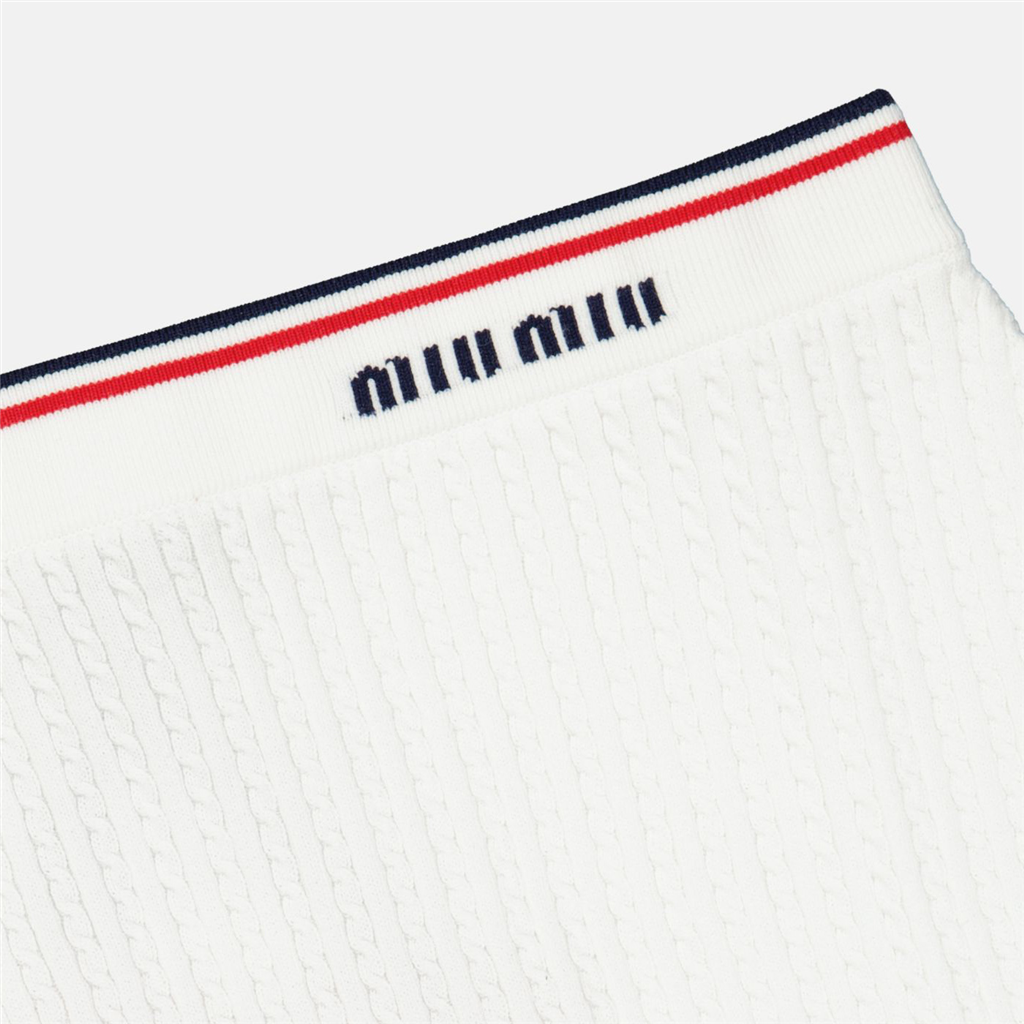 Jupes Mini-jupe à logo Miu Miu Blanc Femme