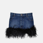 Jupes Mini-jupe à plumes Miu Miu Bleu foncé Femme