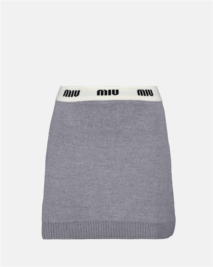 Jupes Mini-jupe en laine Miu Miu Gris Femme